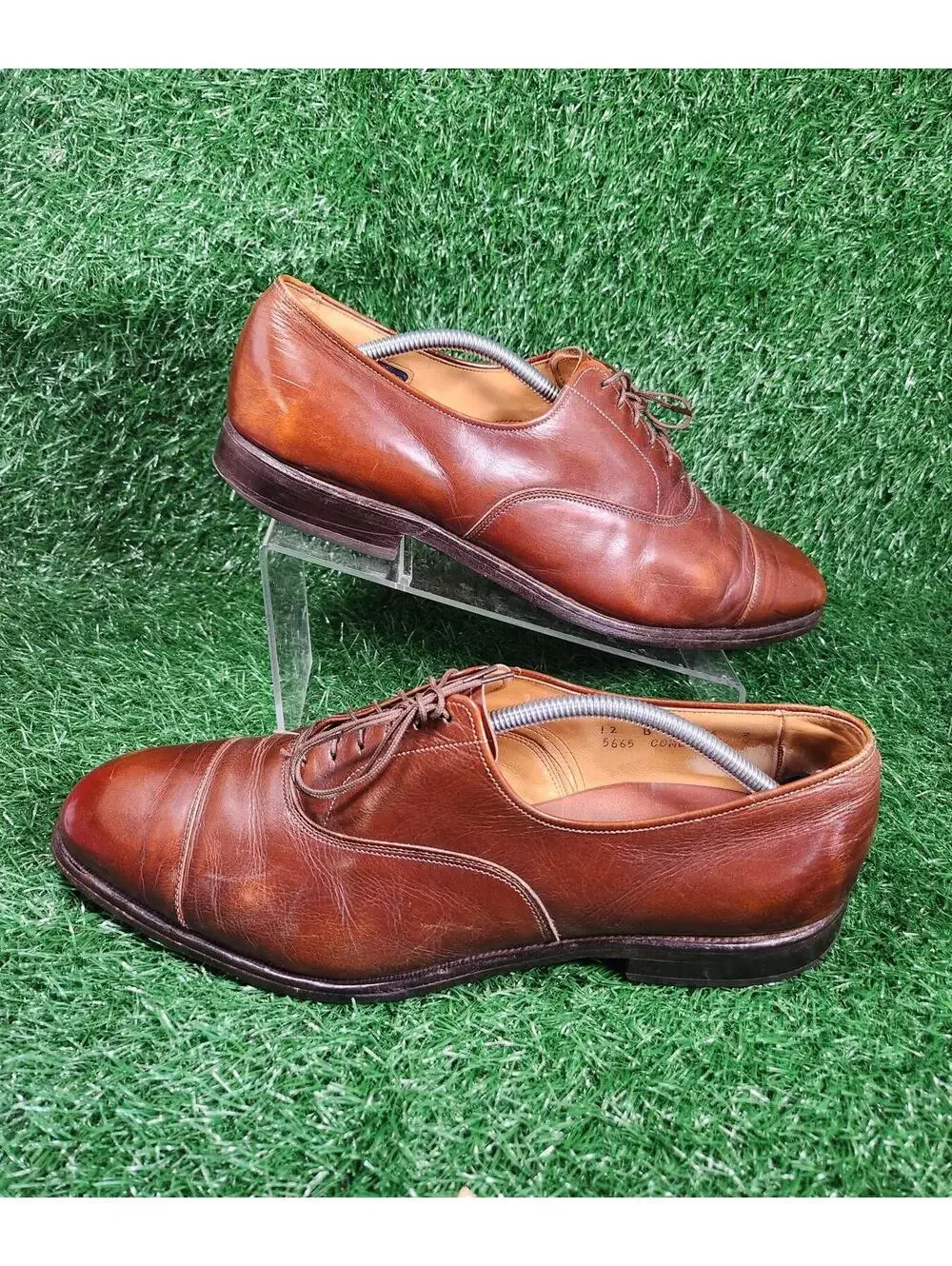 Allen Edmonds Park Avenue Men's Size 12 B Shoes Brown Leather Cap Toe Oxfords